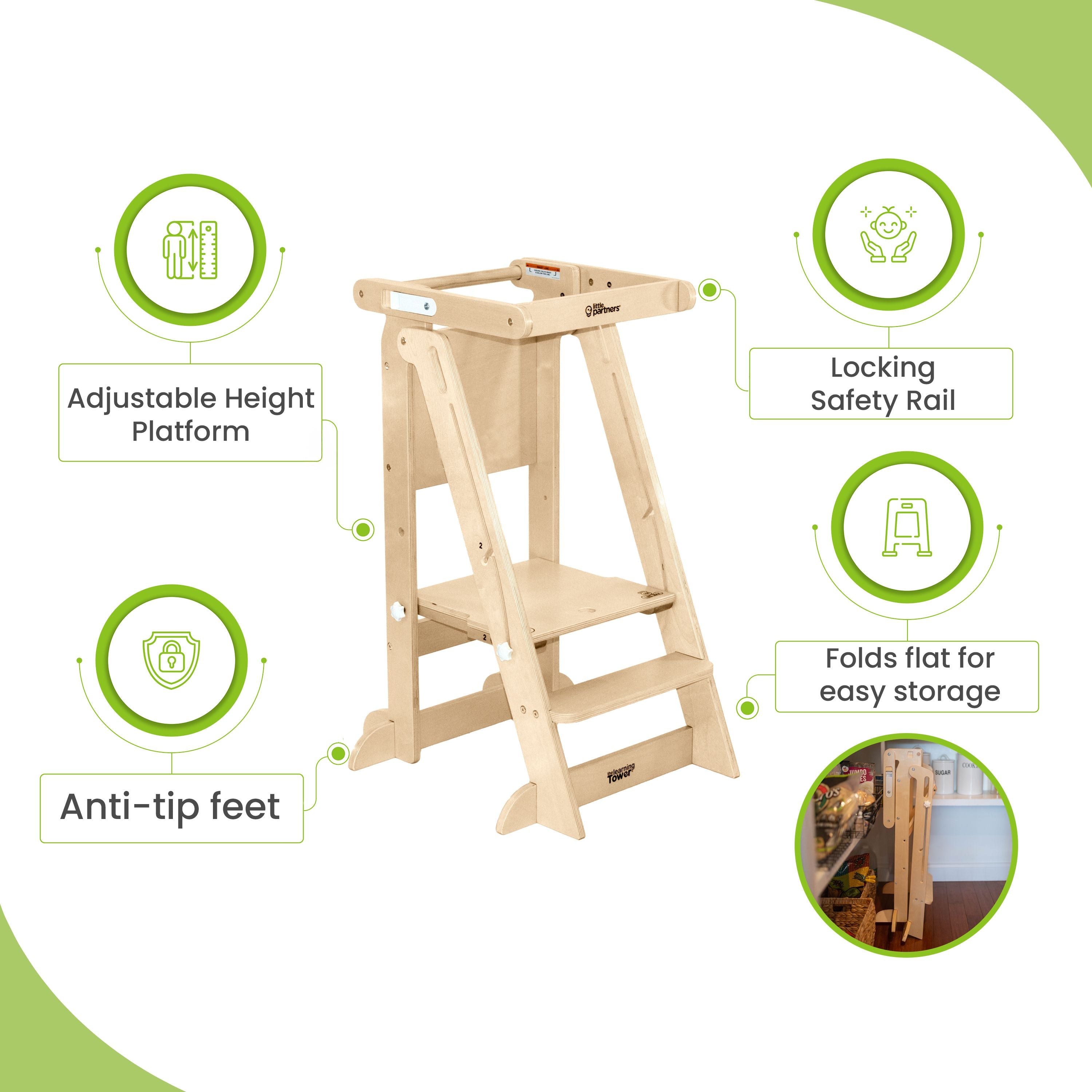 Torre de aprendizaje Little Partners Learn 'N Fold® para niños pequeños- Bambi Baby