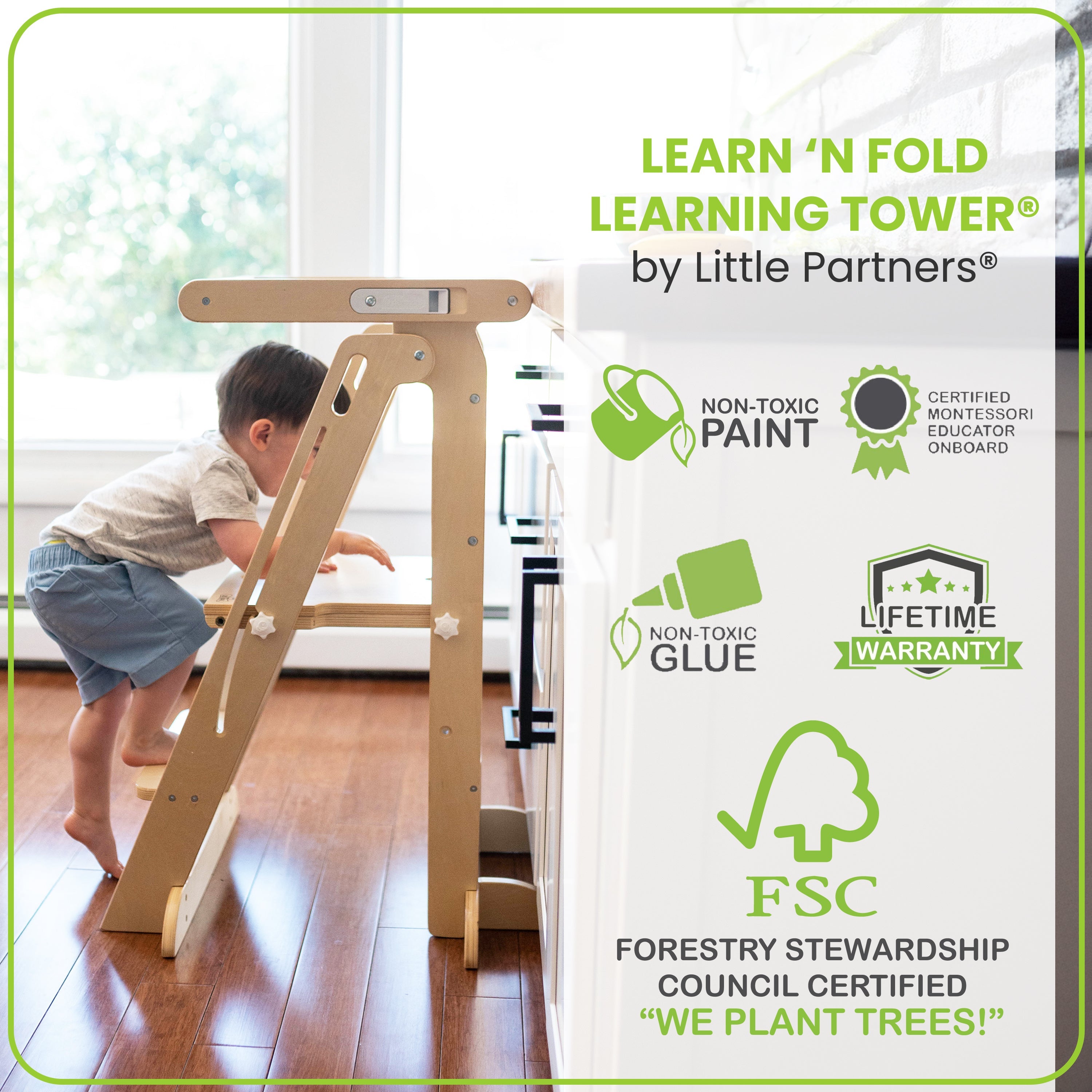 Torre de aprendizaje Little Partners Learn 'N Fold® para niños pequeños- Bambi Baby
