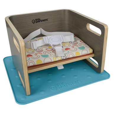 Little Partners 3-in-1 Learning Booster in Rainbows on Slate Grey- Bambi Baby