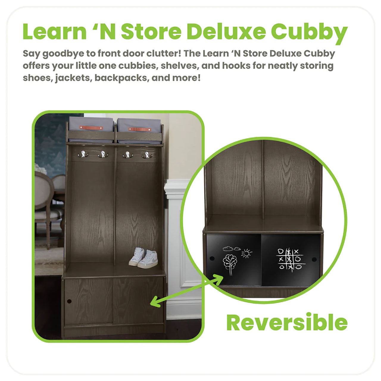 Little Partners Learn 'N Store Deluxe Cubby - Premium Charcoal- Bambi Baby