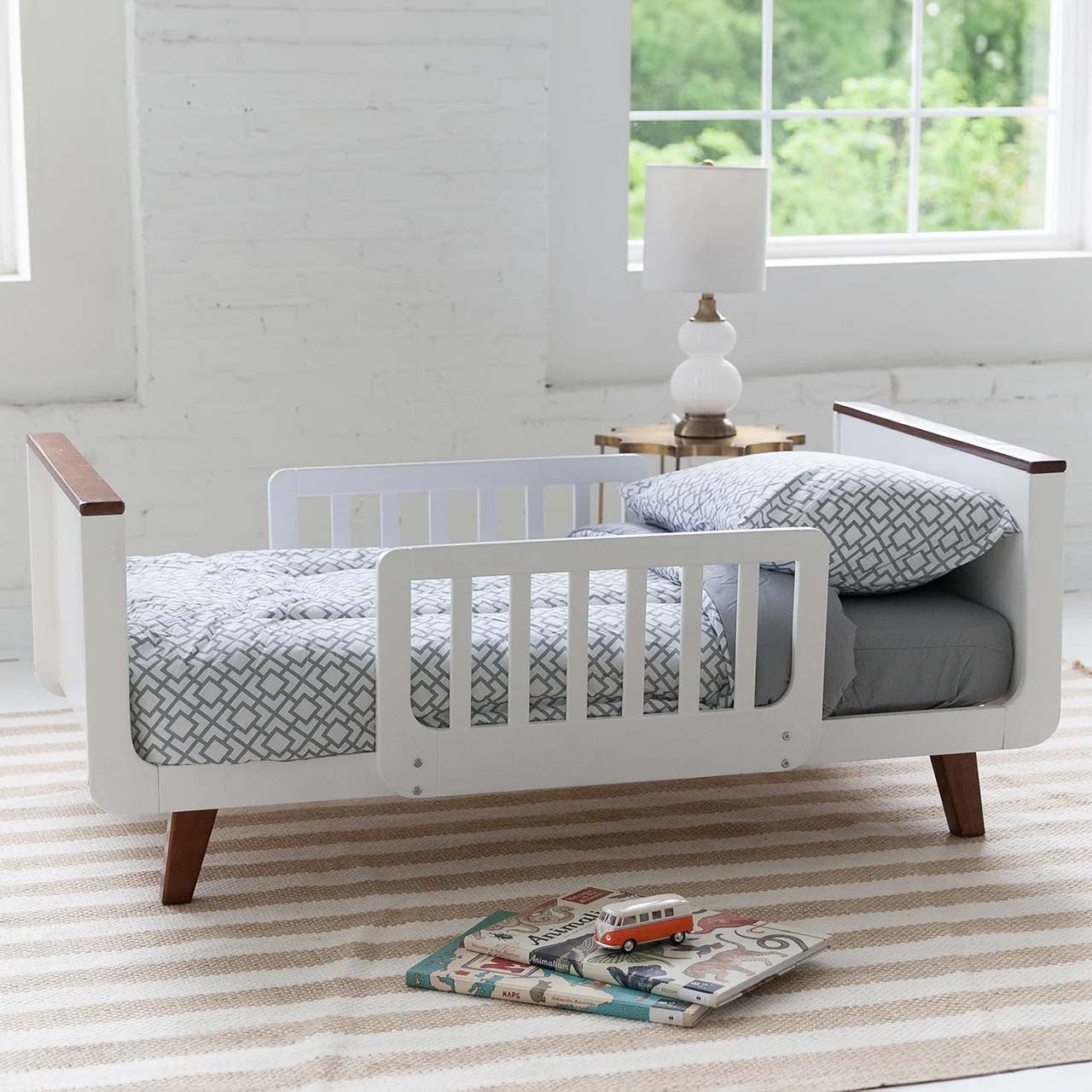 Little Partners MOD Toddler Bed - White & Espresso- Bambi Baby