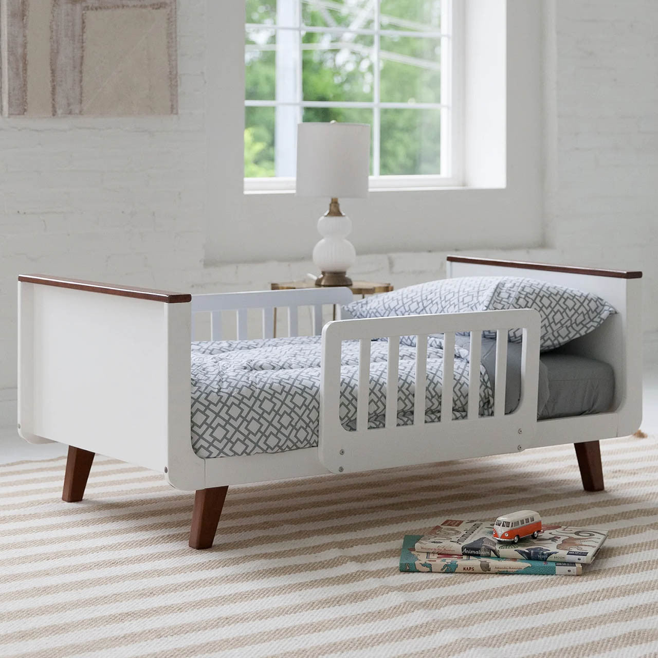 Little Partners MOD Toddler Bed - White & Espresso- Bambi Baby