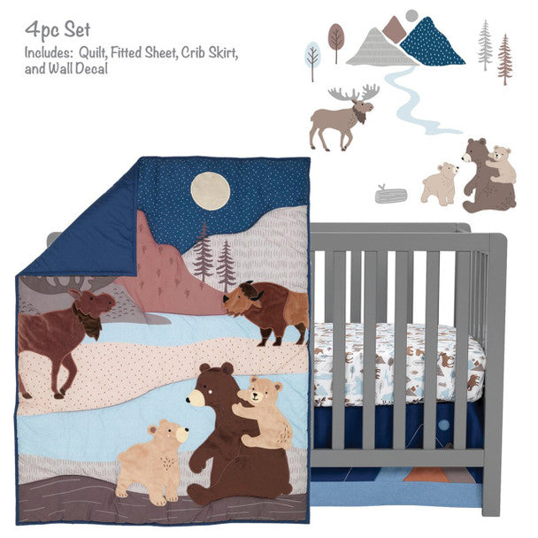 Lambs & Ivy Big Sky 4-Piece Bedding Set- Bambi Baby