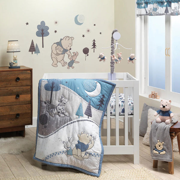Lambs Ivy Forever Pooh 3-Piece Mini Crib Bedding Set – Bambi Baby