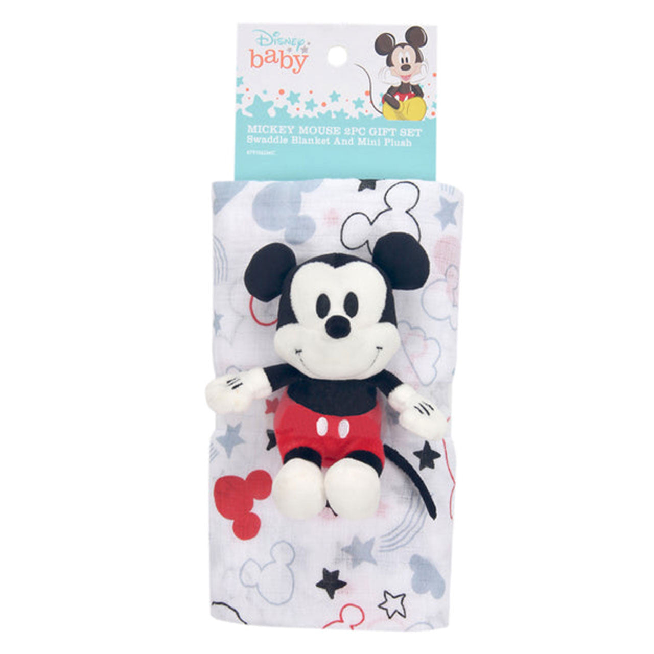 Lambs & Ivy Mickey Mouse Swaddle Blanket & Mini Plush- Bambi Baby
