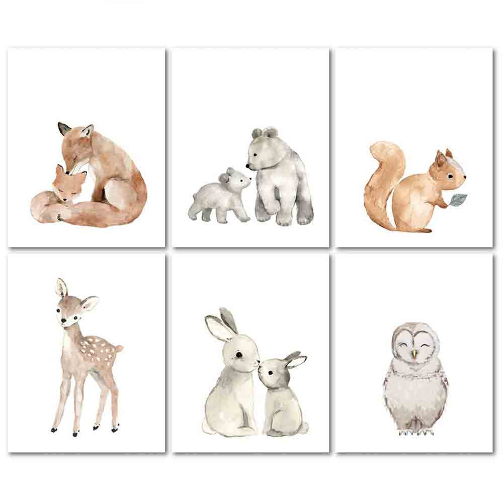 Lambs & Ivy Painted Forest Woodland Unframed Wall Art- Bambi Baby