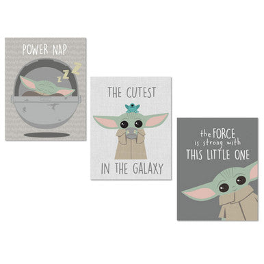 Lambs & Ivy Star Wars Mandalorian The Child Baby Yoda Unframed Wall Art Unframed Wall Art (3 Prints)- Bambi Baby