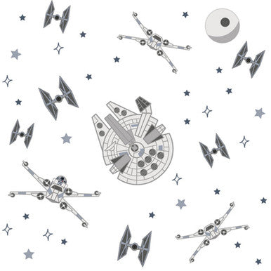 Lambs & Ivy Star Wars Millennium Falcon Wall Decal - Falcon Tie Fighters- Bambi Baby