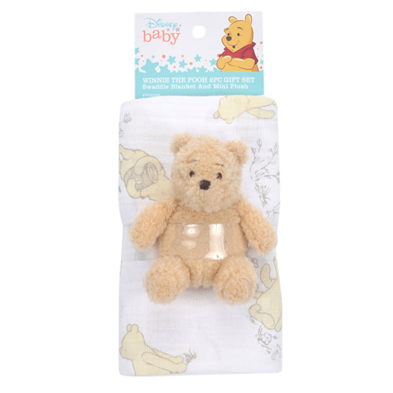 Lambs & Ivy Winnie the Pooh Swaddle Blanket & Mini Plush- Bambi Baby