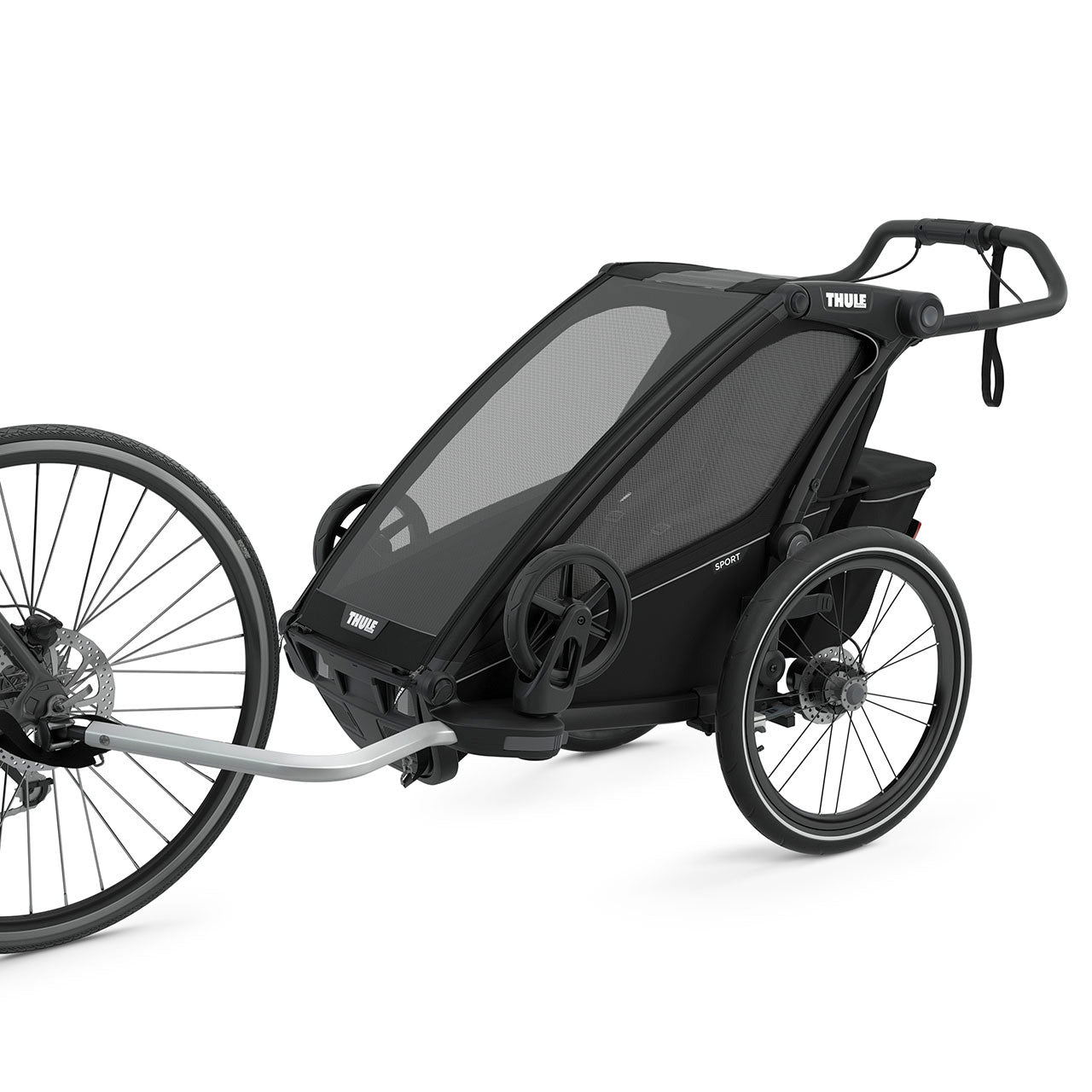 thule bike trailer and stroller Thule Chariot Sport 1-Seat Multisport Bike Trailer Midnight Black – Bambi Baby
