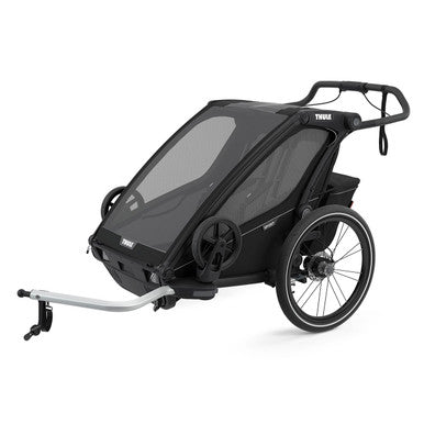 Thule Chariot Sport 2-Seat Multisport Bike Trailer Midnight Black- Bambi Baby