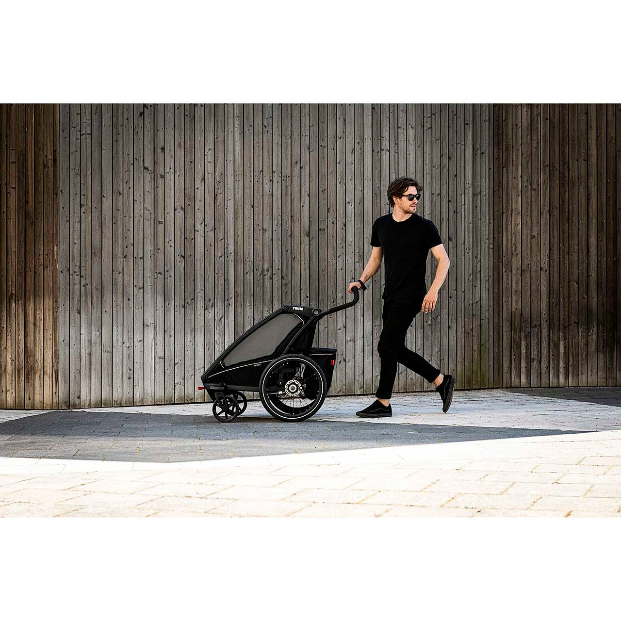 Thule Chariot Sport 1-Seat Multisport Bike Trailer Midnight Black- Bambi Baby