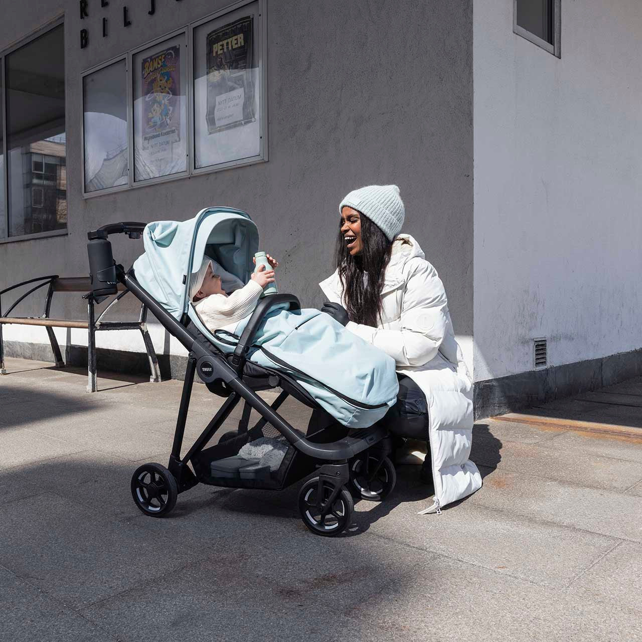 Thule Stroller Footmuff Alaska Blue- Bambi Baby