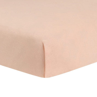 Liz and Roo Blush Peach Linen Blend Crib Sheet- Bambi Baby