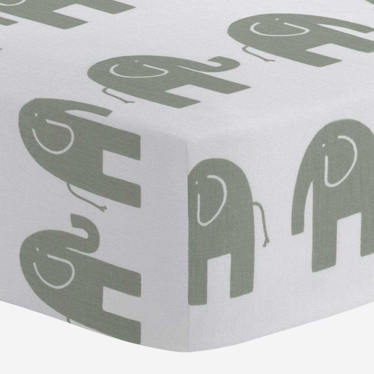 Liz and Roo Gray Elephant Crib Sheet- Bambi Baby
