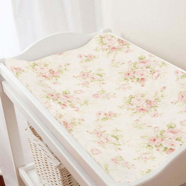 Capa para trocador de fraldas Liz and Roo Pink Floral Shabby Chic- Bambi Baby