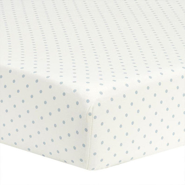 Liz and Roo Weathered Blue Mini Dot Crib Sheet- Bambi Baby