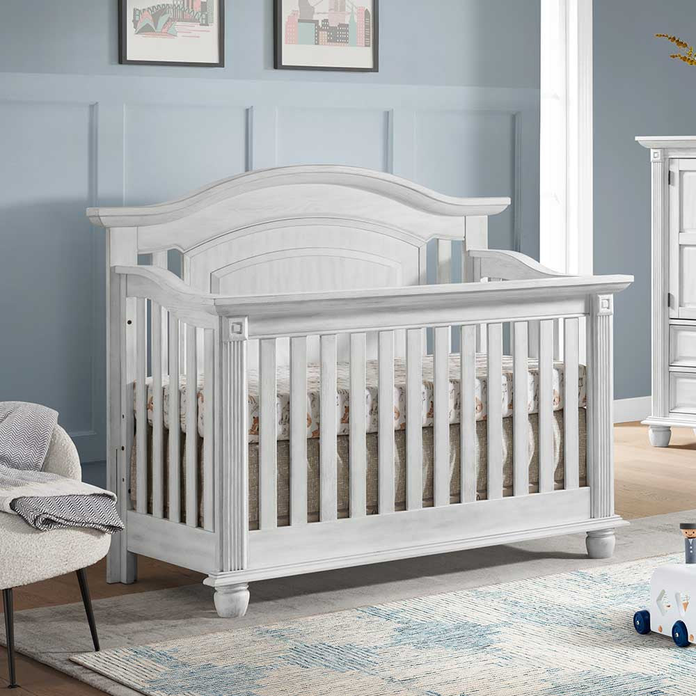 Oxford Baby London Lane 4 In 1 Convertible Crib Vintage White- Bambi Baby