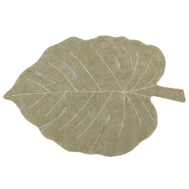 Lorena Canals Washable Rug Monstera Olive- Bambi Baby