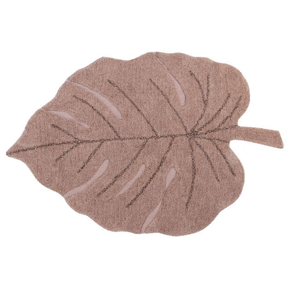 Lorena Canals Washable Rug Monstera Vintage Nude- Bambi Baby