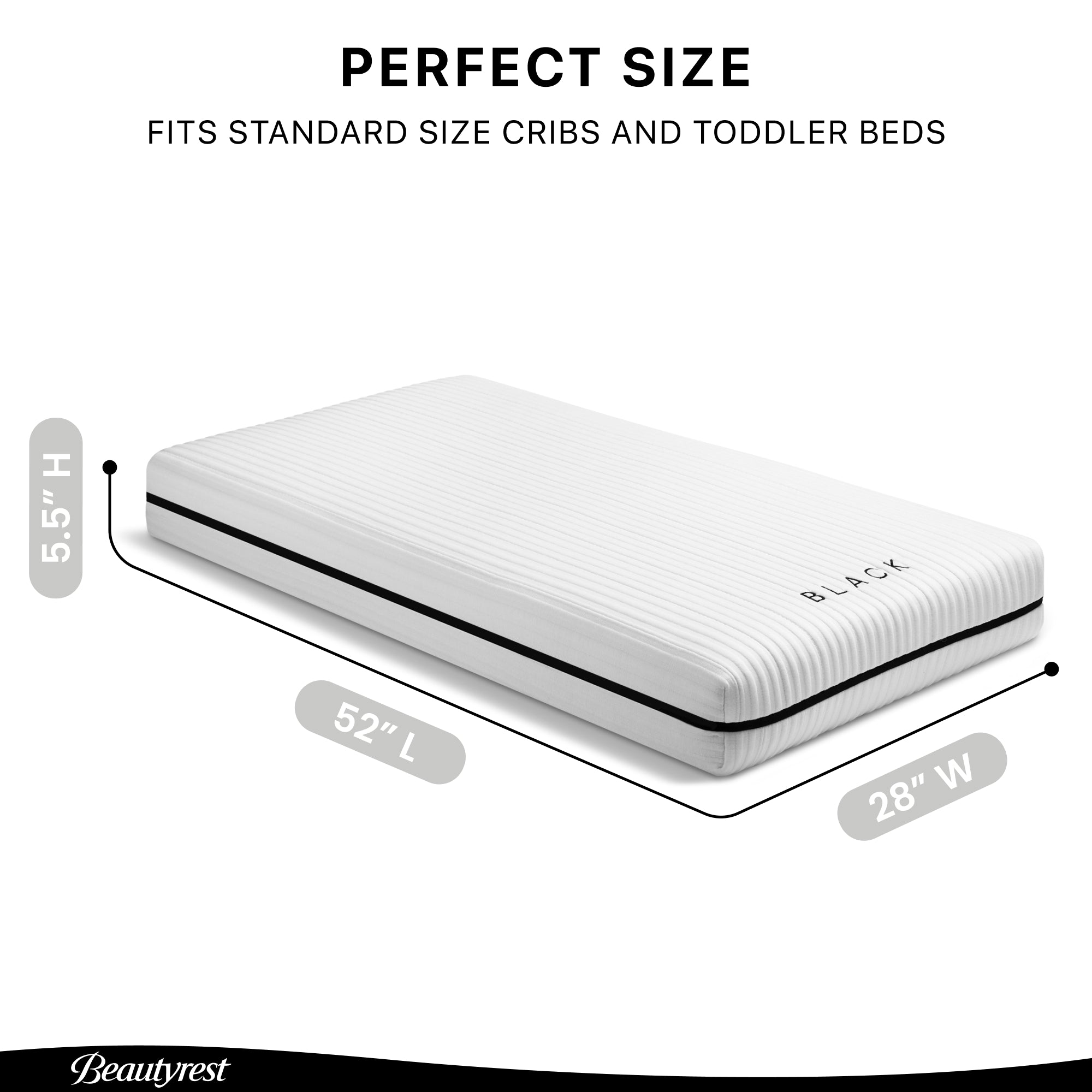Delta Children Beautyrest Black BreatheCool Crib & Toddler Mattress- Bambi Baby