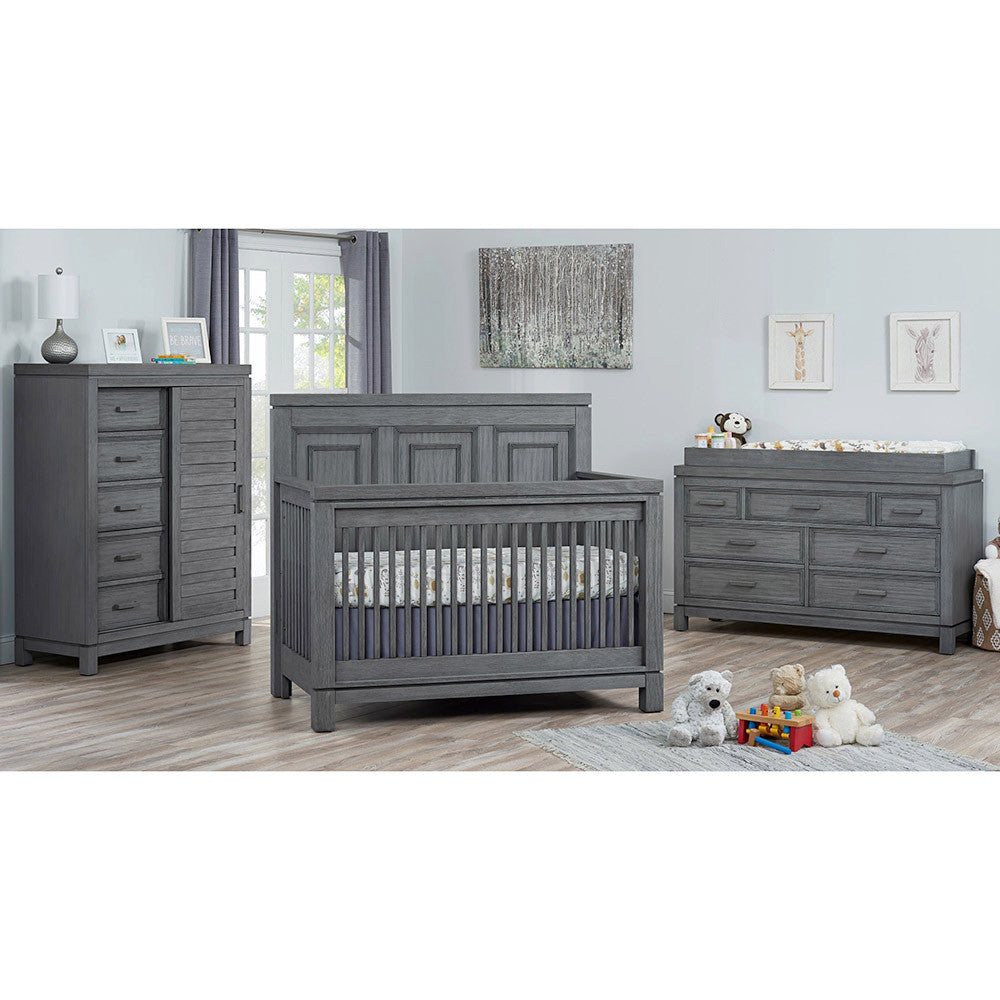 Soho Baby Manchester 4 in 1 Convertible Crib Rustic Gray- Bambi Baby