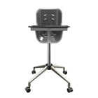 Grey Melo Revel+ High Chair with Stainless Steel Base - Front View | Bambi Baby