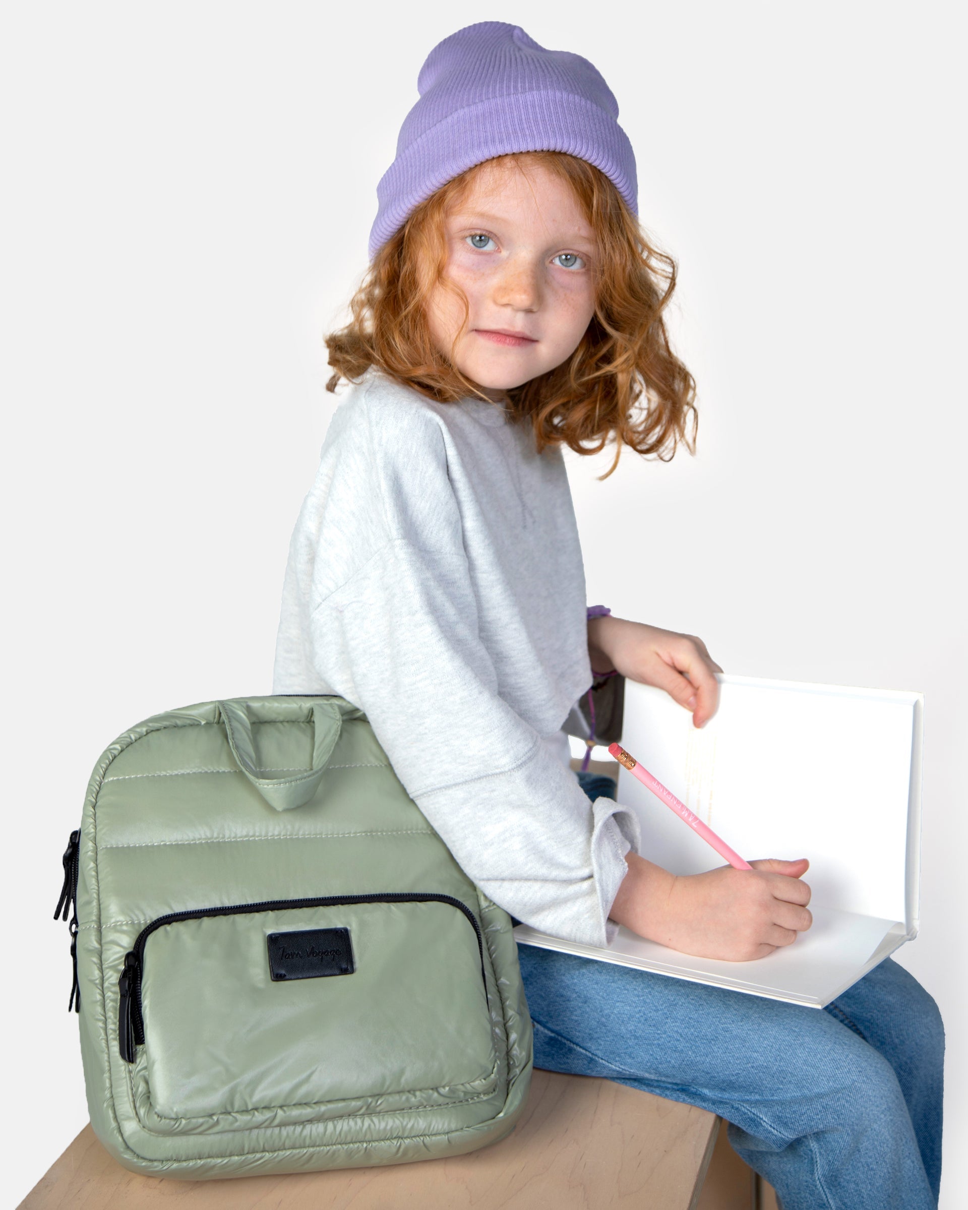 7AM Enfant Midi Classic backpack - Matcha- Bambi Baby