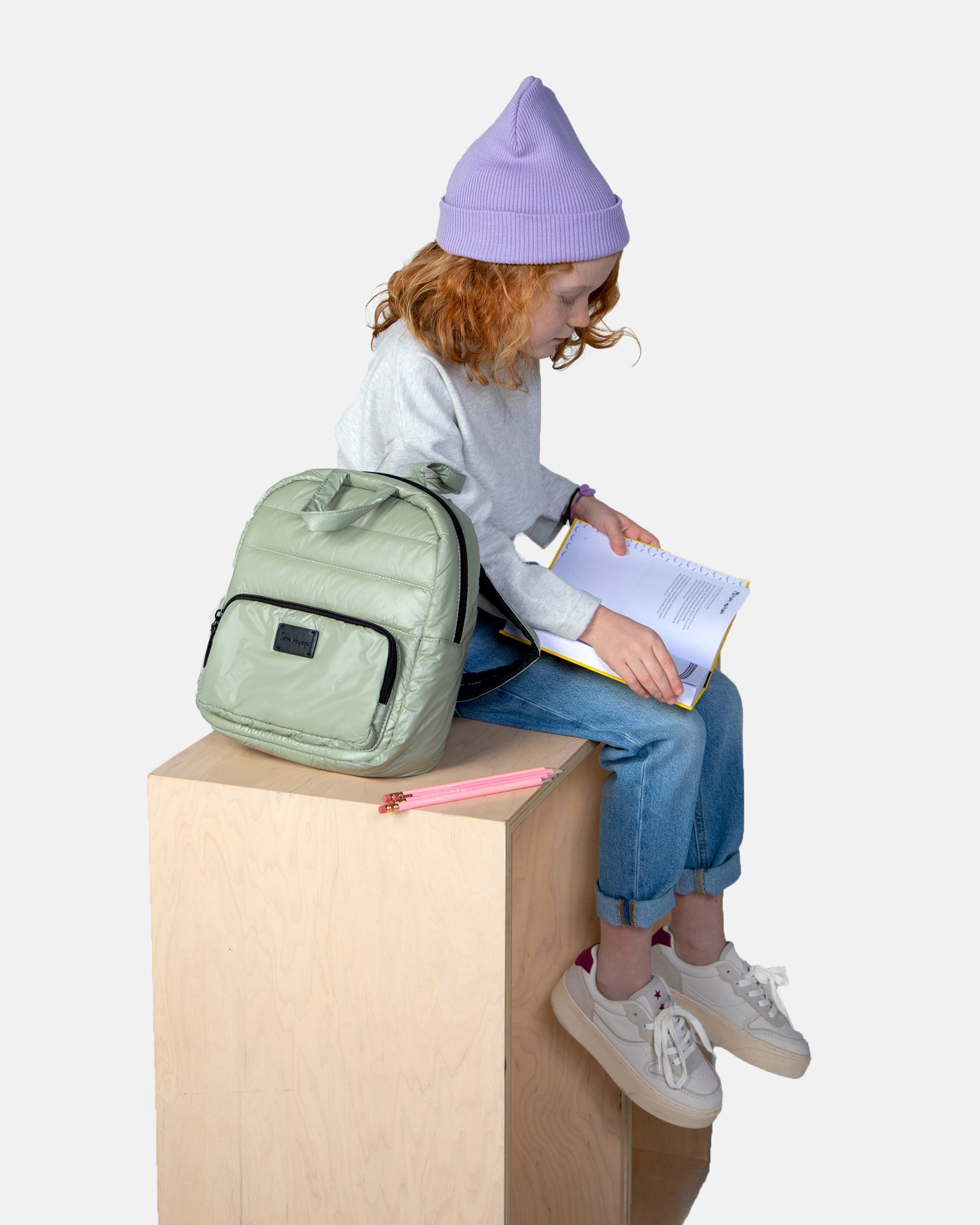 7AM Enfant Midi Classic backpack - Matcha- Bambi Baby