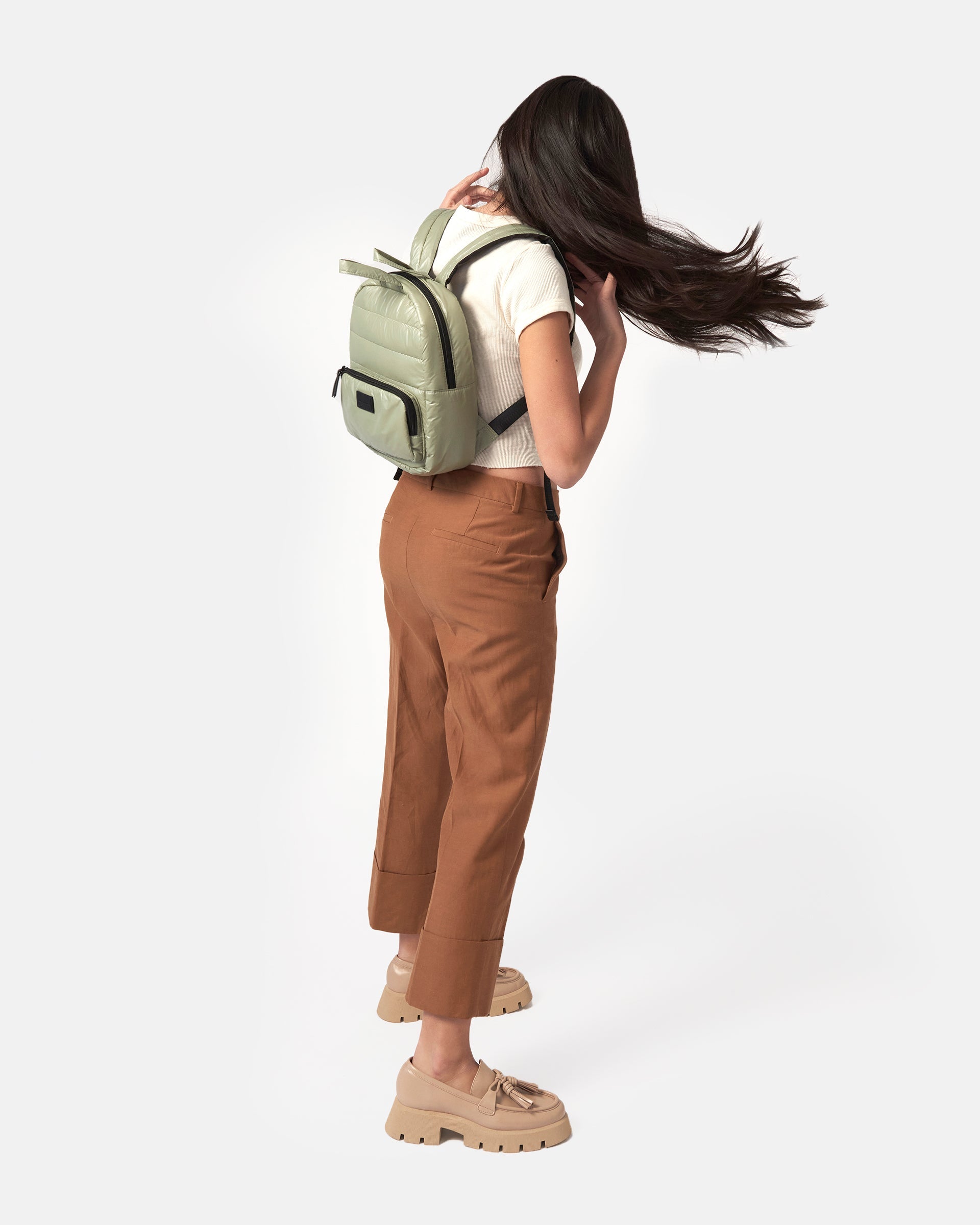 7AM Enfant Midi Classic backpack - Matcha- Bambi Baby