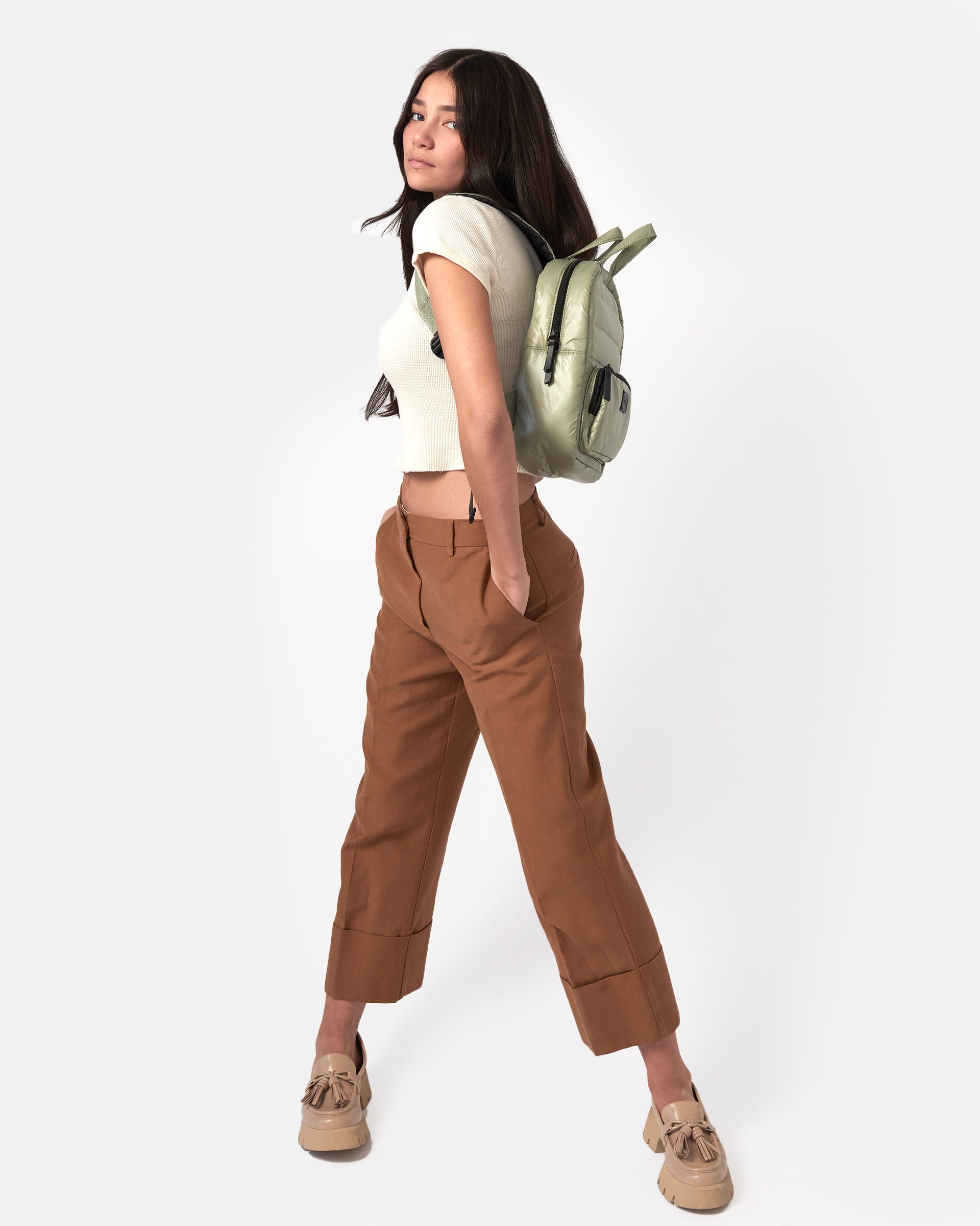 7AM Enfant Midi Classic backpack - Matcha- Bambi Baby