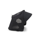 Midnight Black Bugaboo Dragonfly Breezy Sun Canopy with Breathable Mesh Windows Extended - Side Angle | Bambi Baby