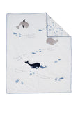 Oxford Baby Whale of a Time 3 pc Baby Crib Nursery Bedding Set - Bambi Baby
