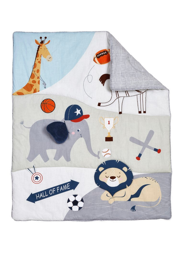 Oxford Baby Zoo Sports 3 pc Baby Crib Nursery Bedding Set- Bambi Baby