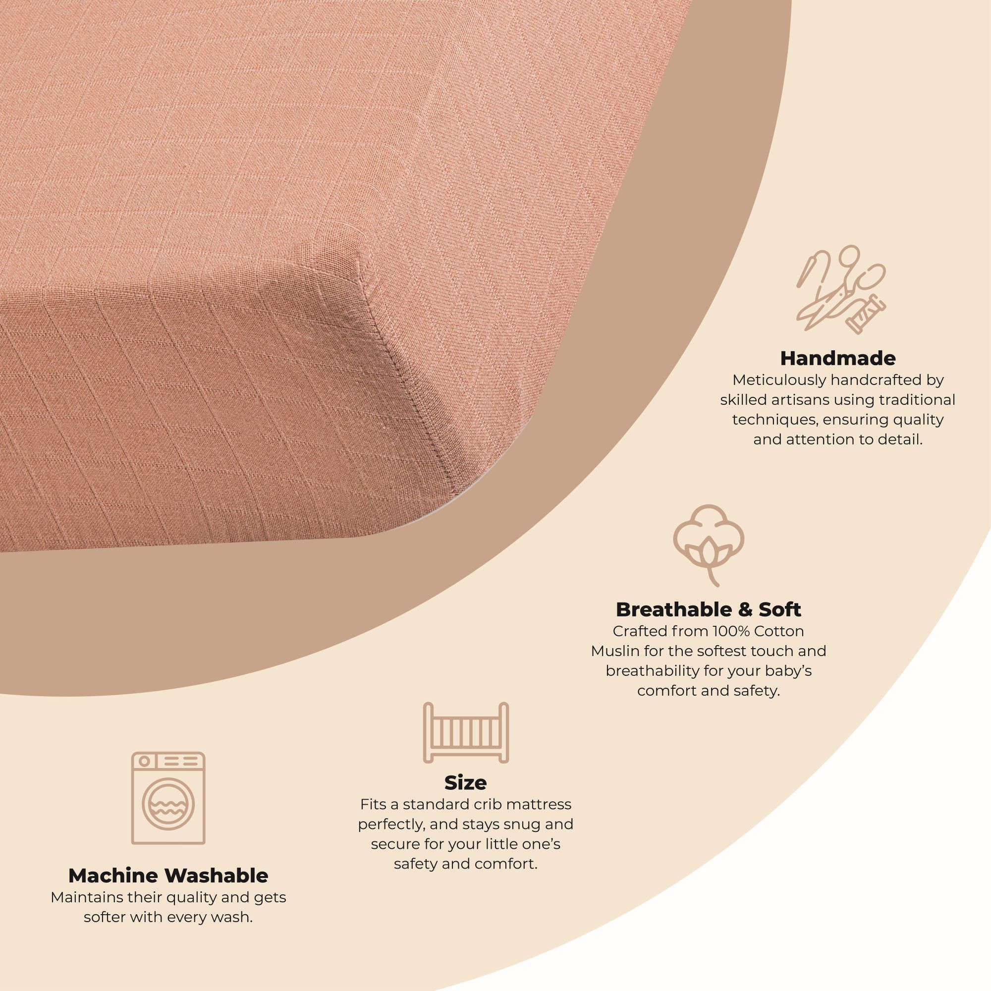 Crane Baby Muslin Fitted Crib Sheet- Bambi Baby