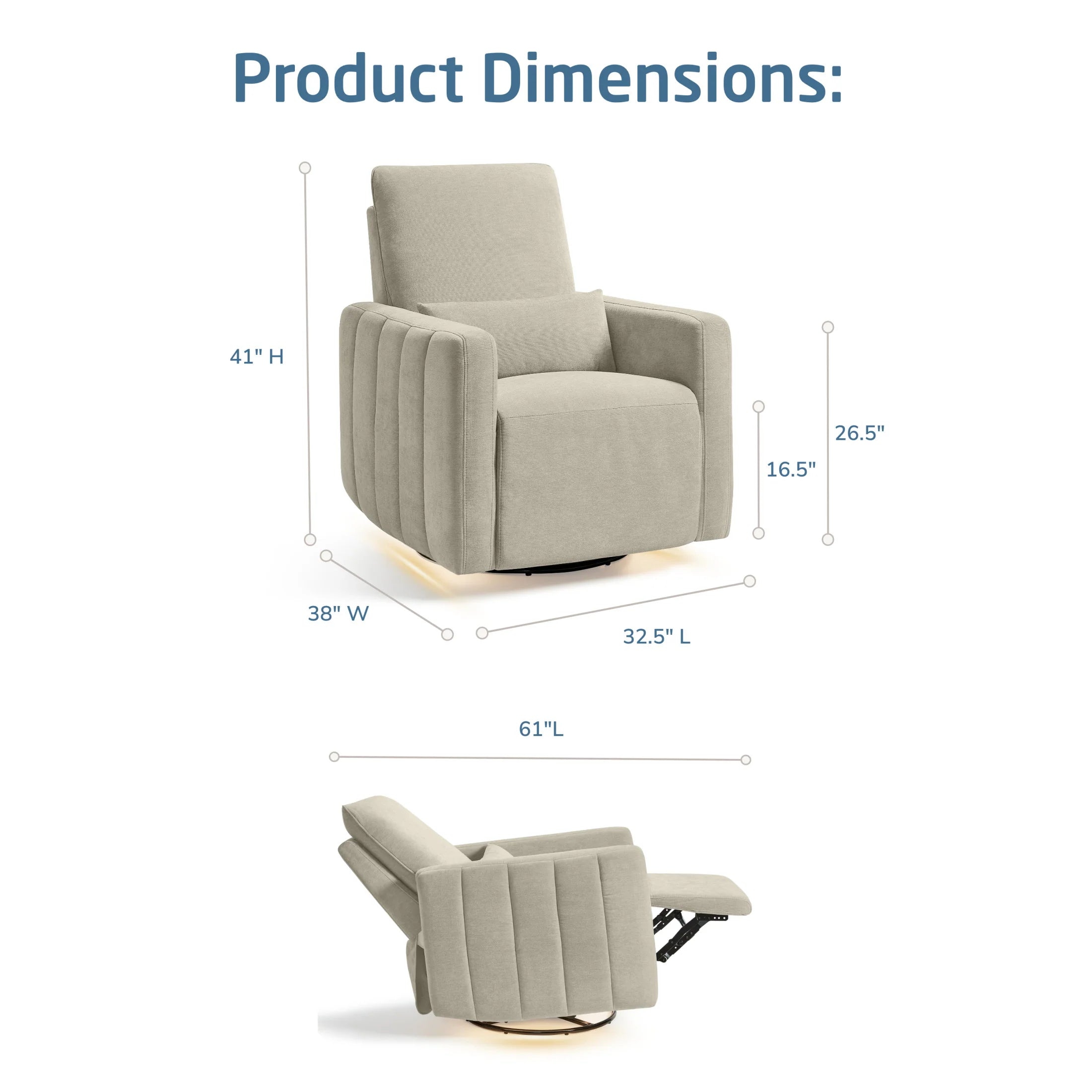 Maxi Cosi Dorian Swivel Glider and Power Recliner with Nightlight- Bambi Baby