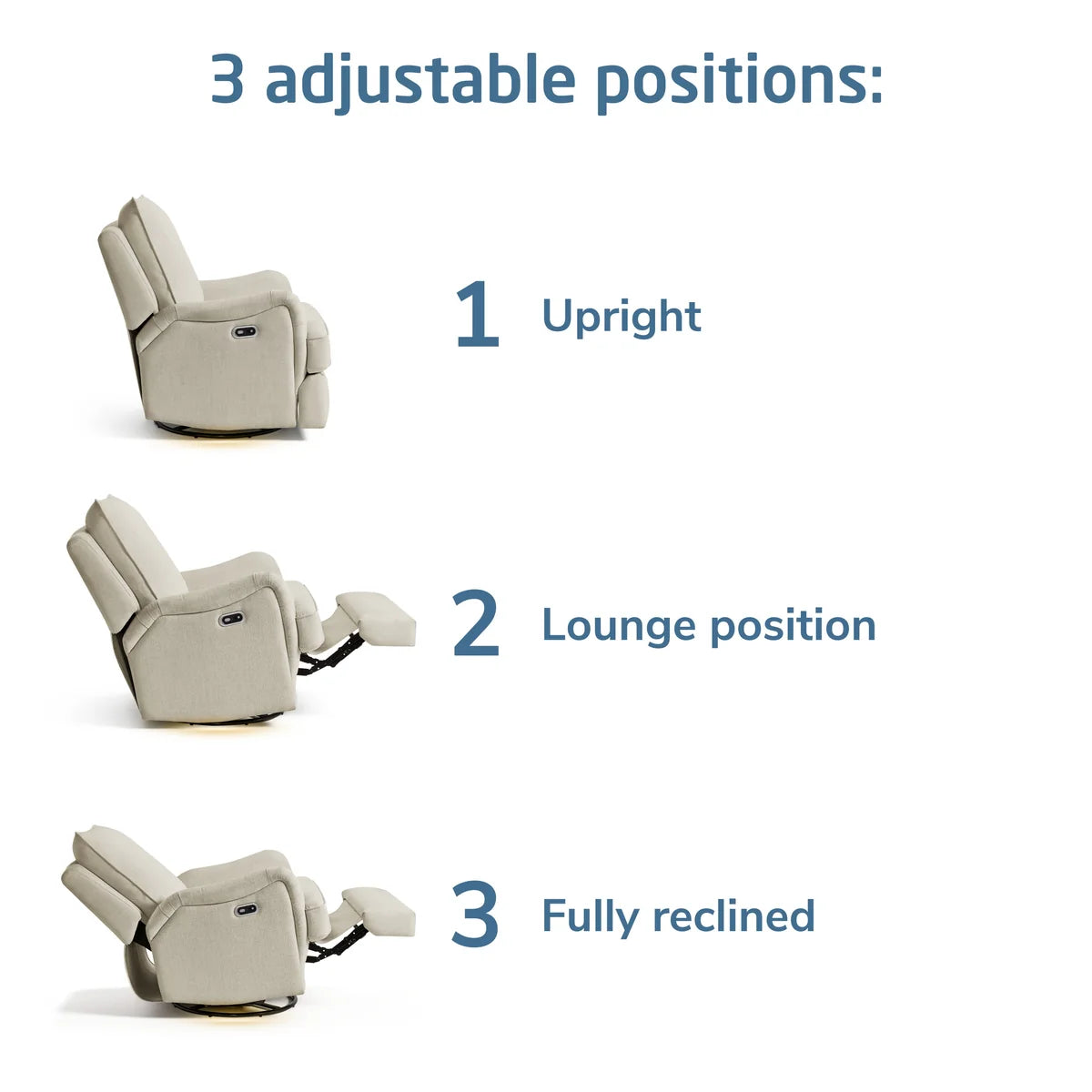Maxi Cosi Lindon Swivel Glider & Power Recliner- Bambi Baby