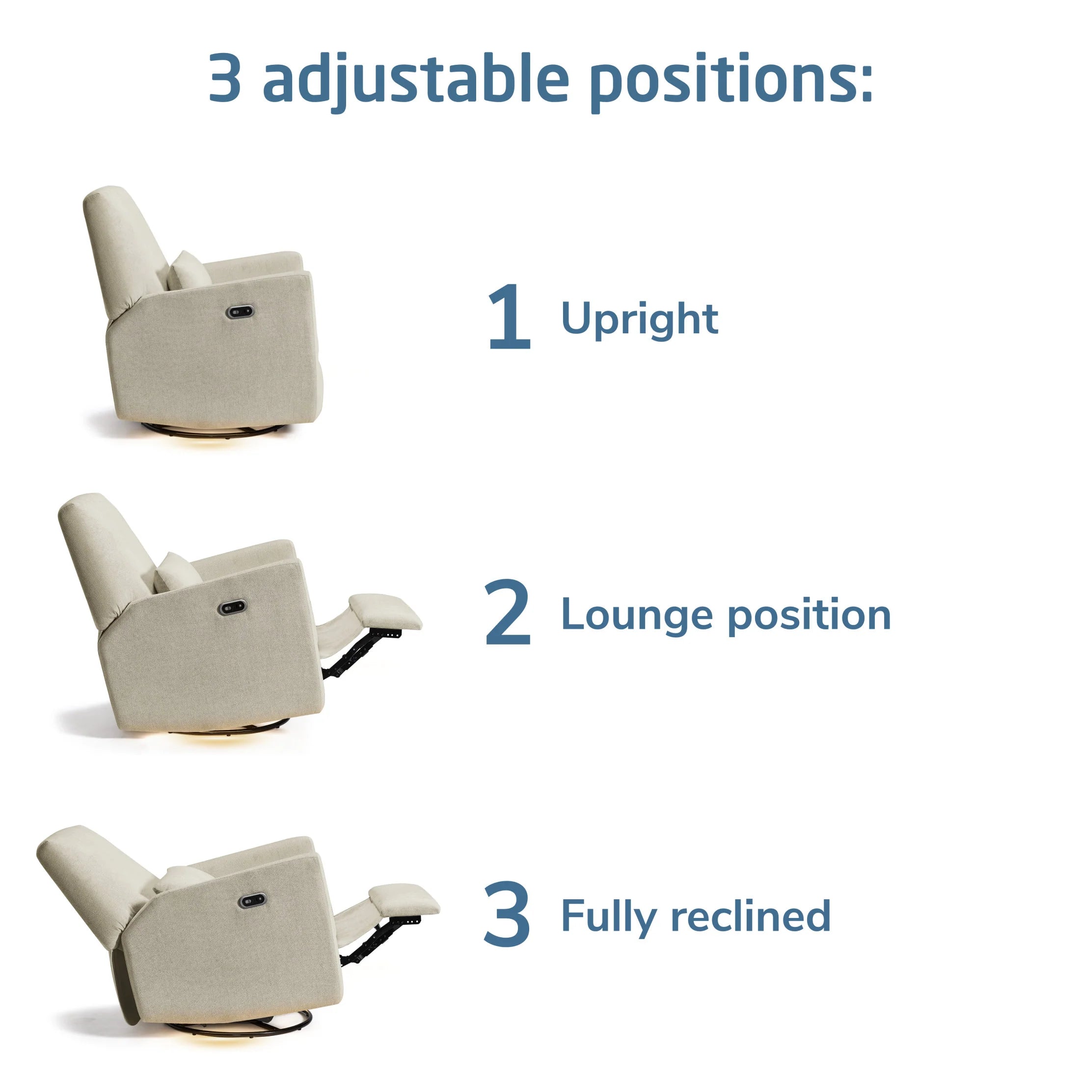 Maxi Cosi Ansel Swivel Glider and Power Recliner with Nightlight- Bambi Baby