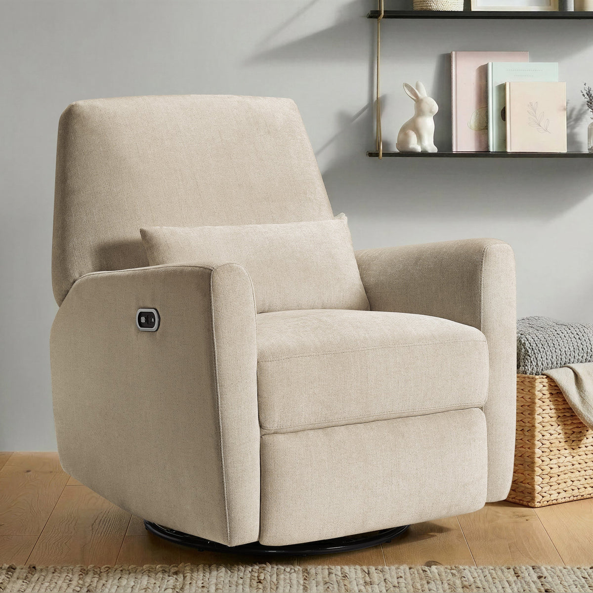 Maxi Cosi Ansel Swivel Glider and Power Recliner with Nightlight- Bambi Baby