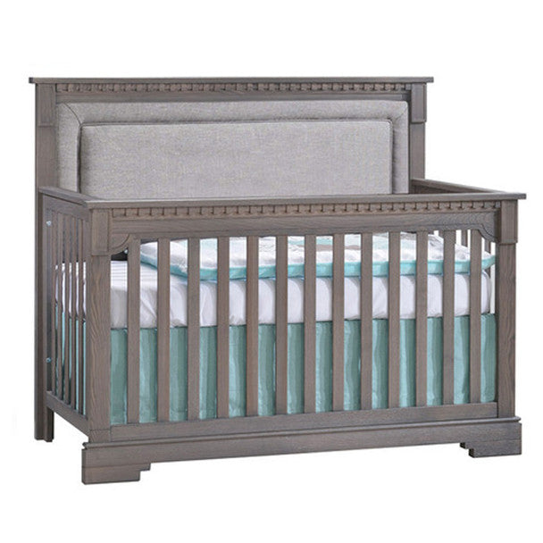 Cuna convertible 5 en 1 Natart Ithaca Collection en gris con panel tapizado en niebla- Bambi Baby