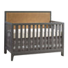 Charcoal Natart Kyoto 5-in-1 Convertible Crib with Caramel Upholstered Panel - Front View | Bambi Baby