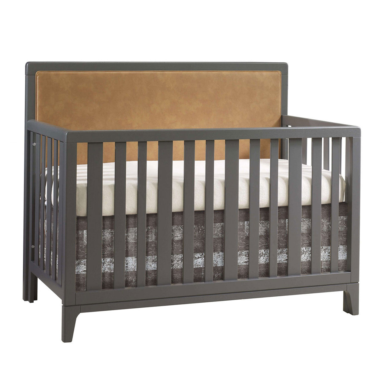 Natart Kyoto 5 in 1 Convertible Crib with Upholstered Panel Caramel- Bambi Baby