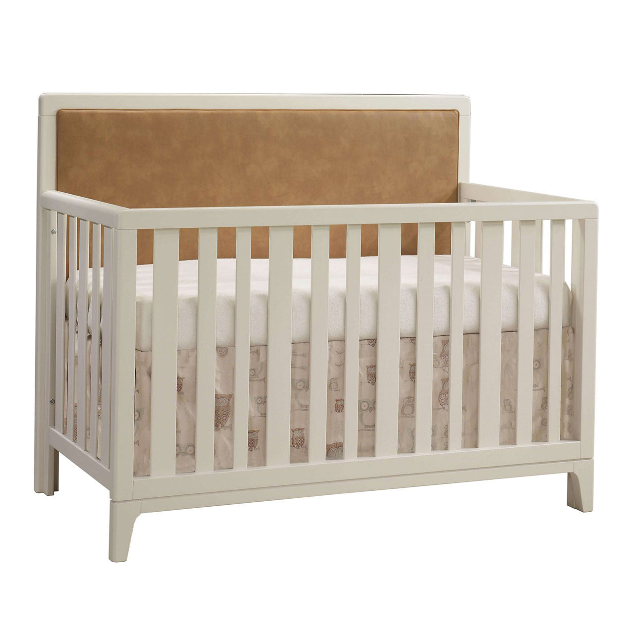 Natart Kyoto 5 in 1 Convertible Crib with Upholstered Panel Caramel- Bambi Baby