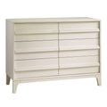 Linen Natart Kyoto Double Dresser with Oak handles - 3/4 Front View | Bambi Baby