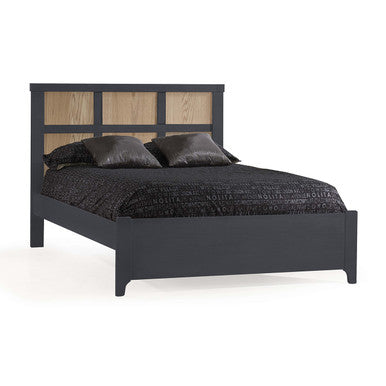 Natart Rustico Moderno Double Bed 54" with Low profile footboard & rails in Graphite and Natural Oak- Bambi Baby