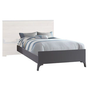 Charcoal Wood Twin Bed with Low Profile Footboard - Side View | Bambi Baby