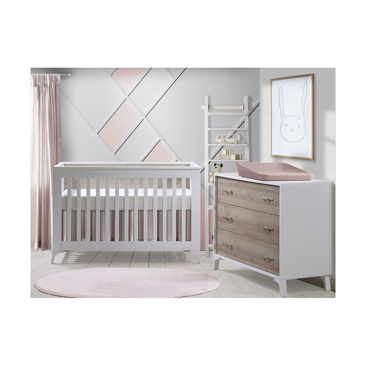 Natart Metro 2 Piece Set - Convertible Crib and 3 Drawer Dresser Bambi Baby Natart Metro 2 Piece Set - Convertible Crib and 3 Drawer Dresser Bambi Baby