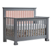 Elephant Grey Natart Taylor 5-in-1 Convertible Crib with Blush Tufted Panel - Side View | Bambi Baby