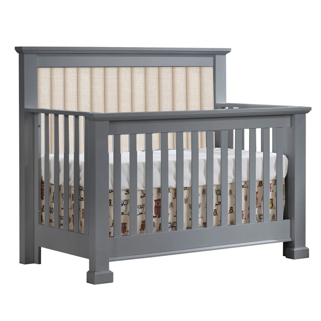 Natart Taylor "5-in-1" Convertible Crib with Channel Tufted Panel Blush (without rails)- Bambi Baby