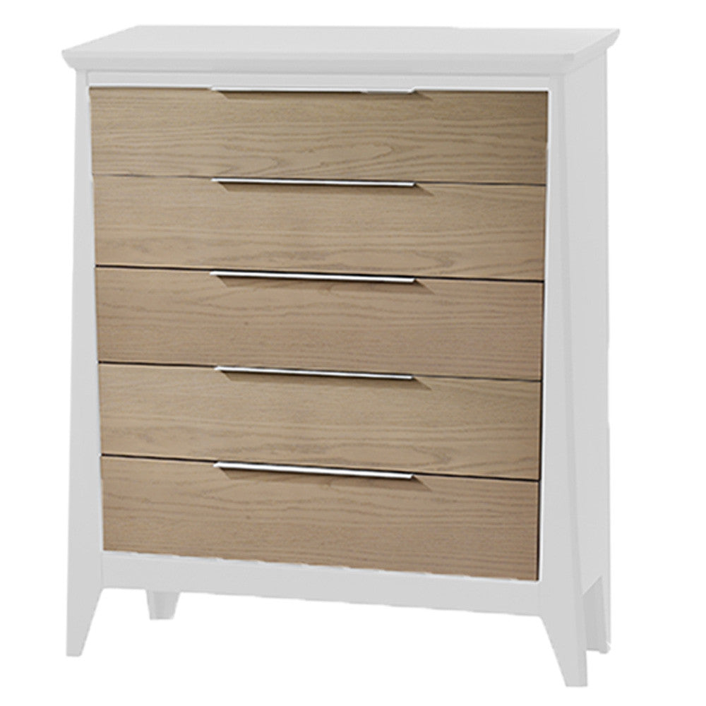 Natart Flexx 5 Drawer Dresser in White/ Natural- Bambi Baby